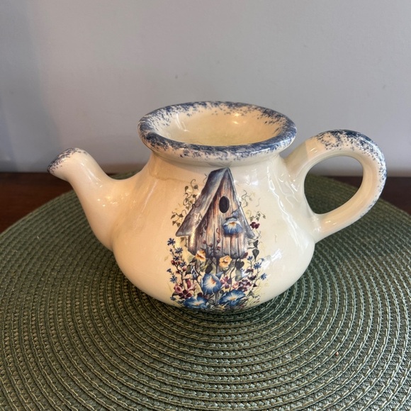 Hobby Farm Pottery Edgerton, WI Porcelain Wax Oil Burner Birdhouse Tea Pot Style - Picture 2 of 11